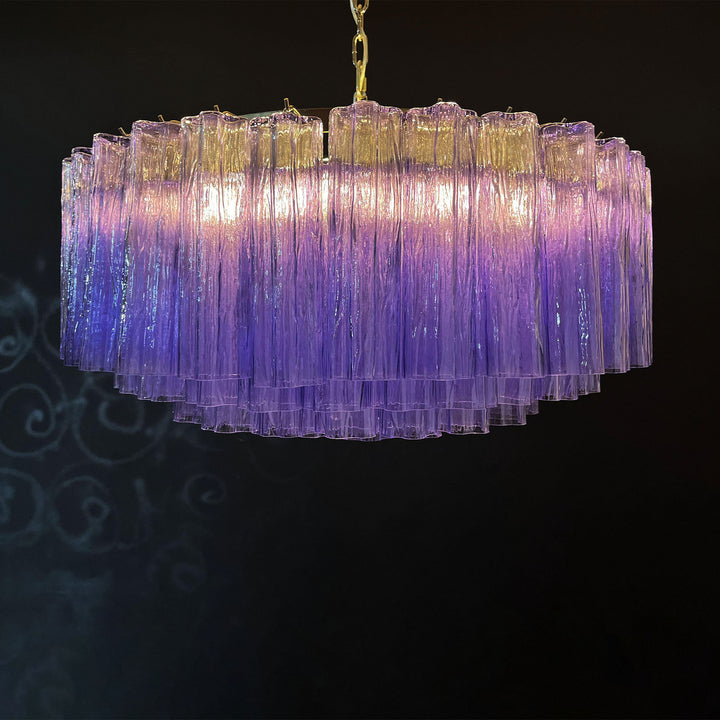 Murano Large Glass Tube Chandelier