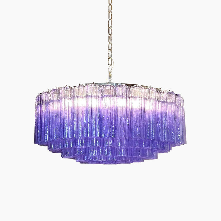 Murano Large Glass Tube Chandelier