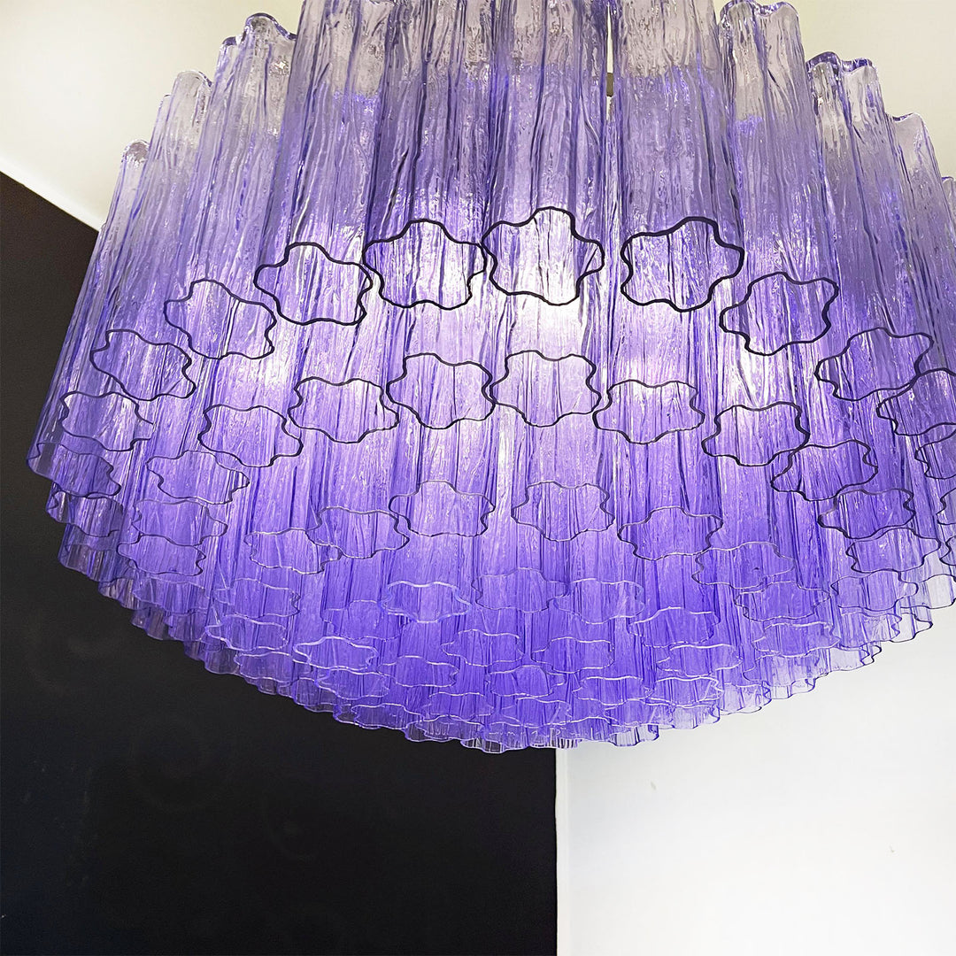 Murano Large Glass Tube Chandelier