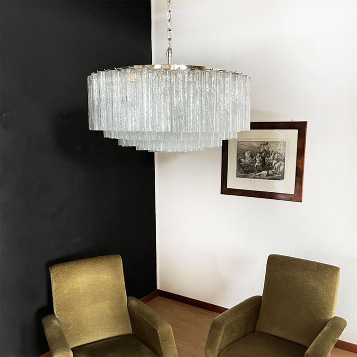Murano Large Glass Tube Chandelier