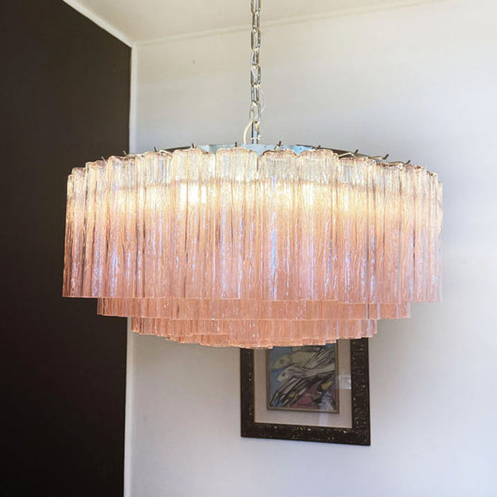Murano Large Glass Tube Chandelier