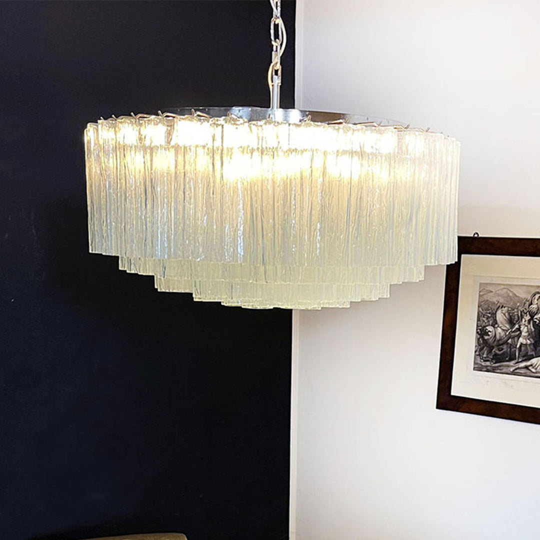 Murano Large Glass Tube Chandelier