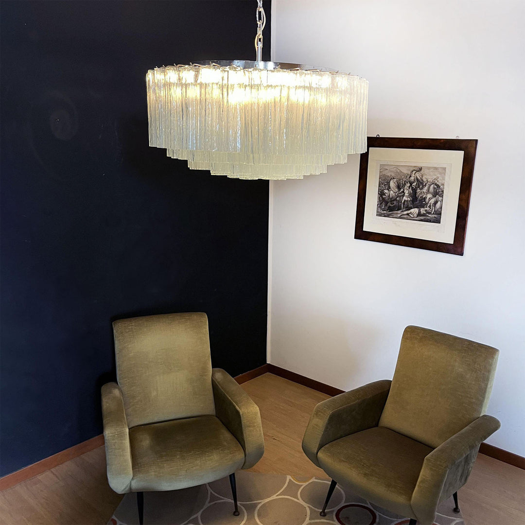 Murano Large Glass Tube Chandelier