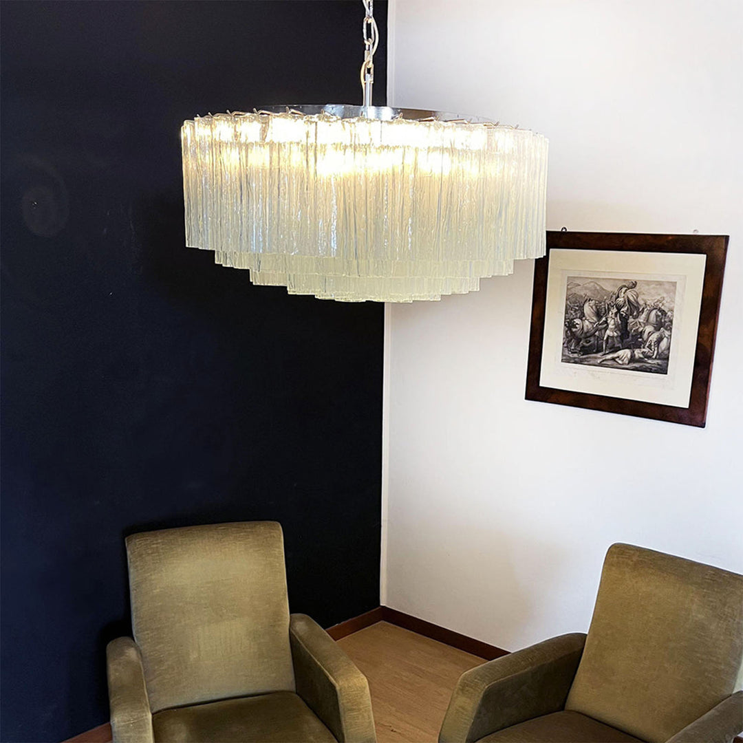 Murano Large Glass Tube Chandelier