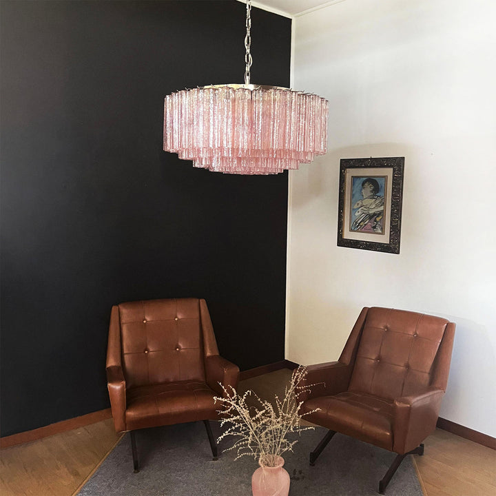 Murano Large Glass Tube Chandelier
