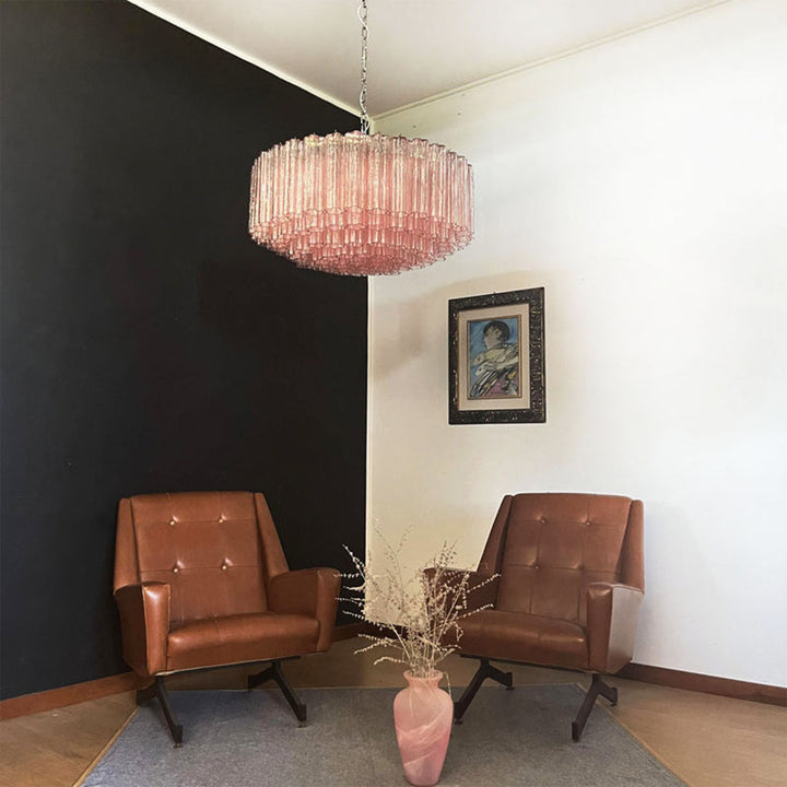 Murano Large Glass Tube Chandelier