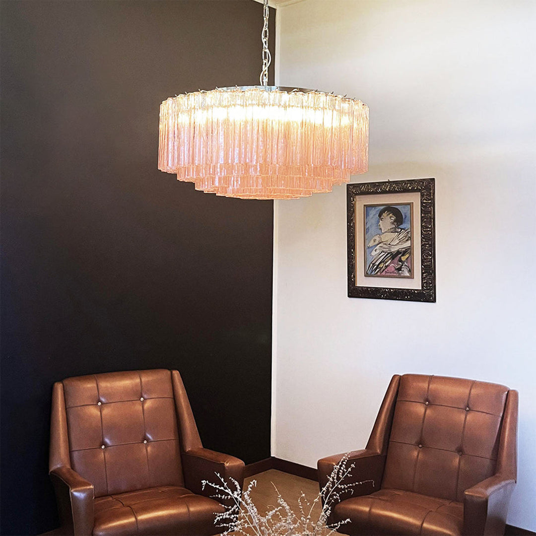 Murano Large Glass Tube Chandelier