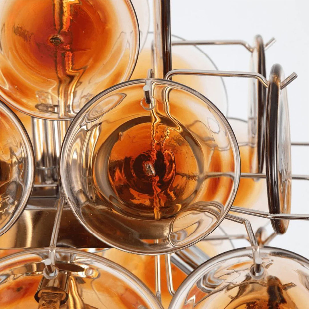 Murano Orange Glass Disc Chandelier