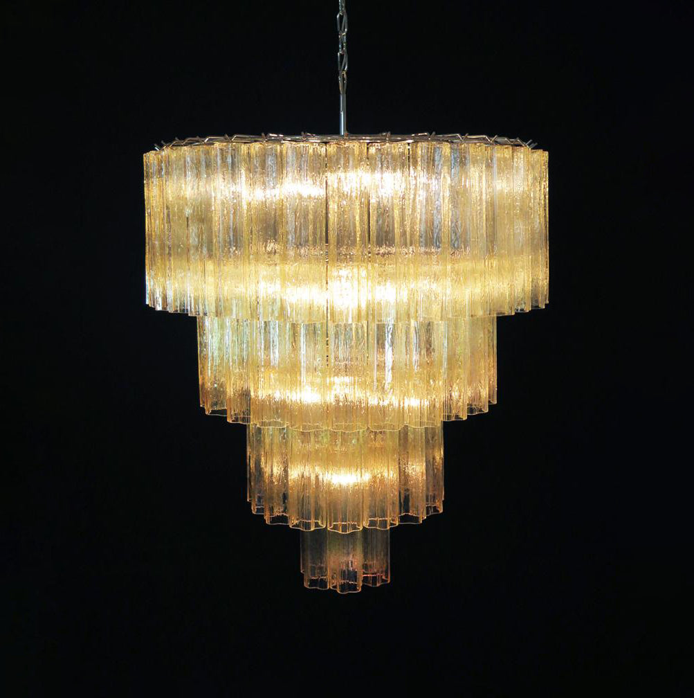 Murano Star Shaped Glass Tube Chandelier