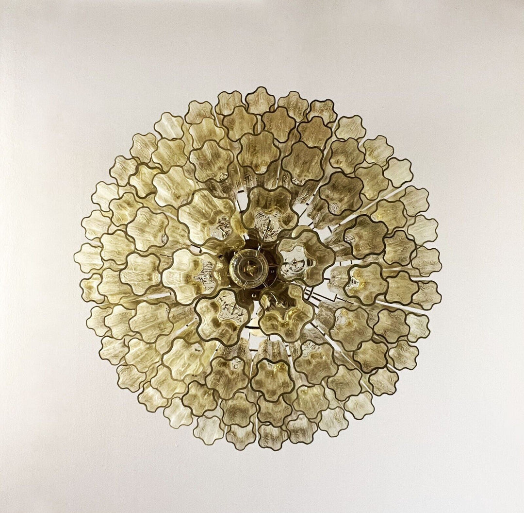 Murano Star Shaped Glass Tube Chandelier