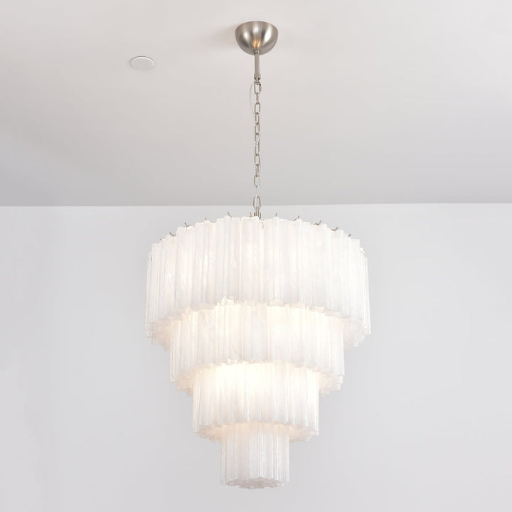 Murano Star Shaped Glass Tube Chandelier
