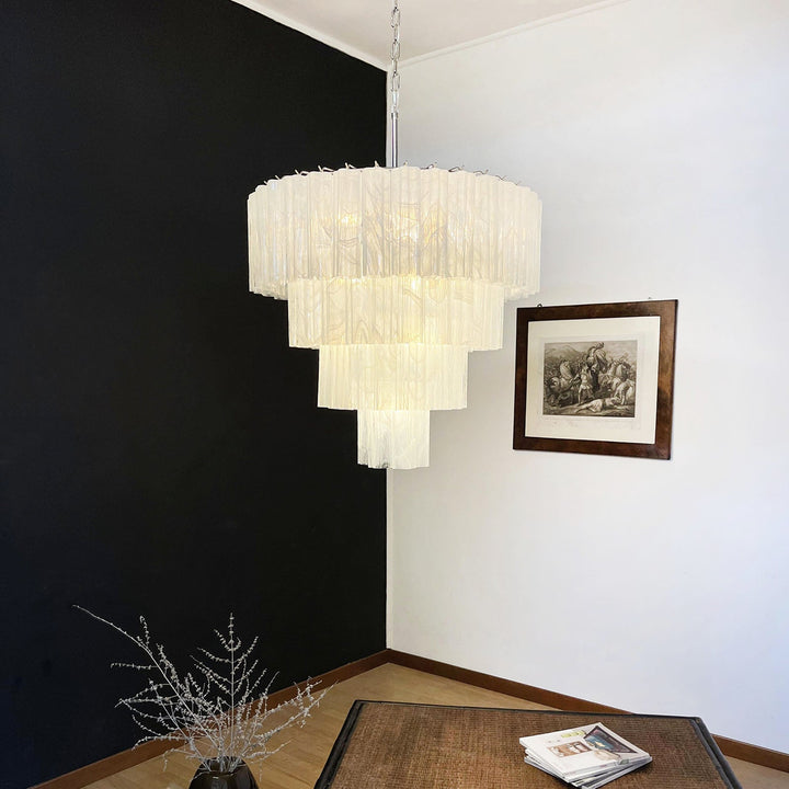 Murano Star Shaped Glass Tube Chandelier