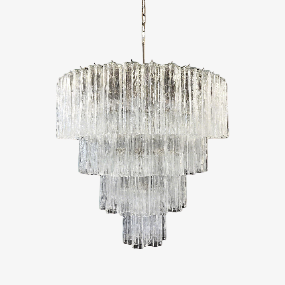 Murano Star Shaped Glass Tube Chandelier