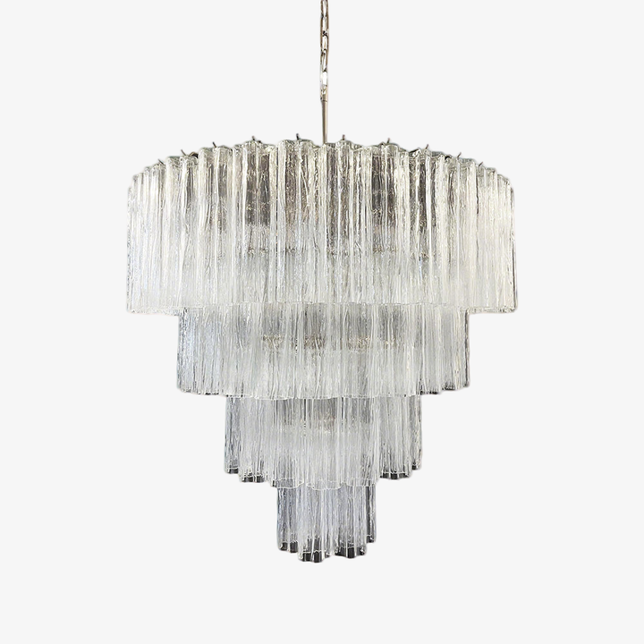 Murano Star Shaped Glass Tube Chandelier