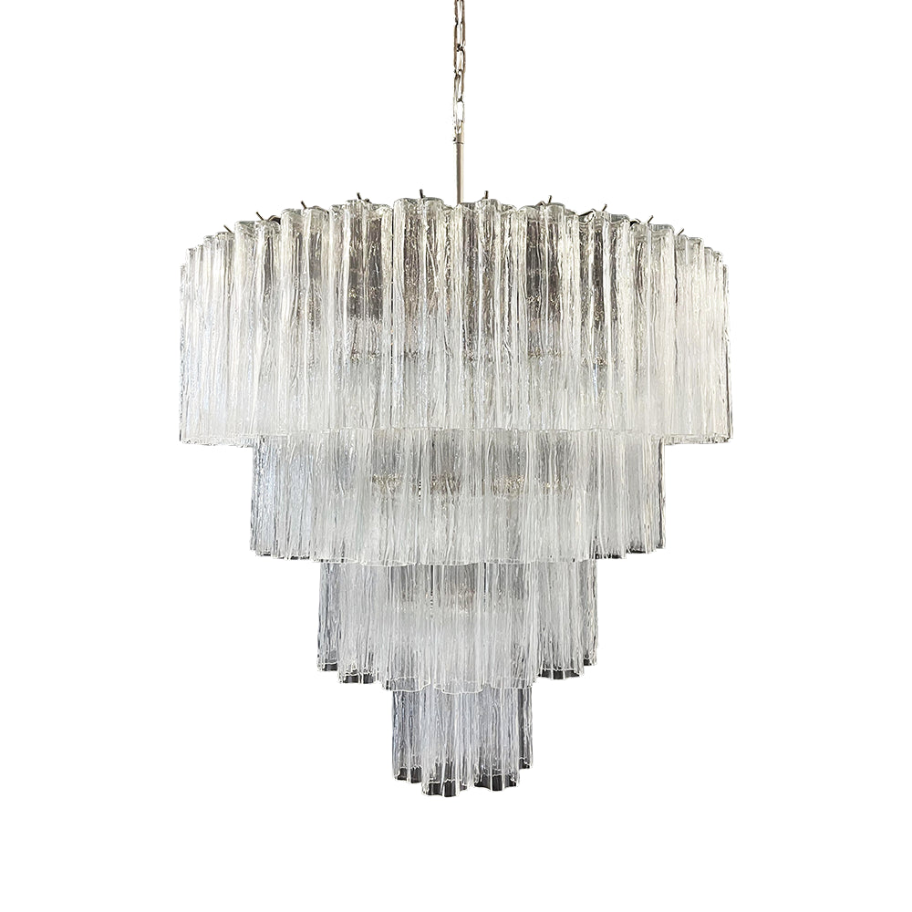 Murano Star Shaped Glass Tube Chandelier