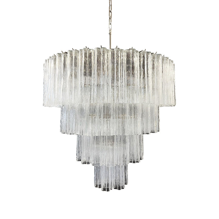 Murano Star Shaped Glass Tube Chandelier
