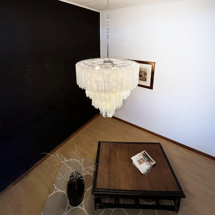 Murano Star Shaped Glass Tube Chandelier