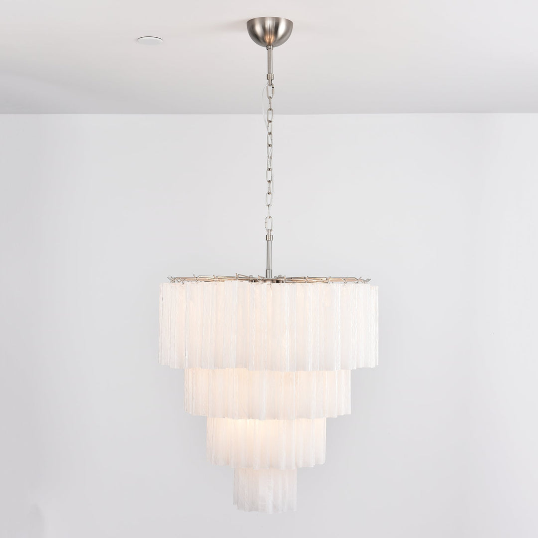 Murano Star Shaped Glass Tube Chandelier