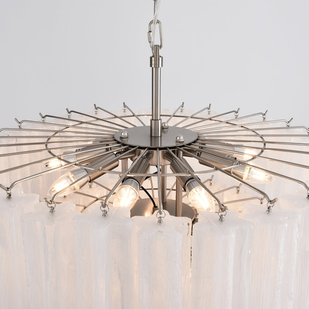 Murano Star Shaped Glass Tube Chandelier