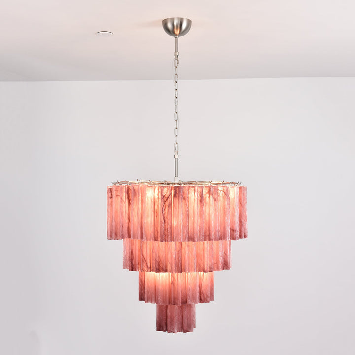 Murano Star Shaped Glass Tube Chandelier