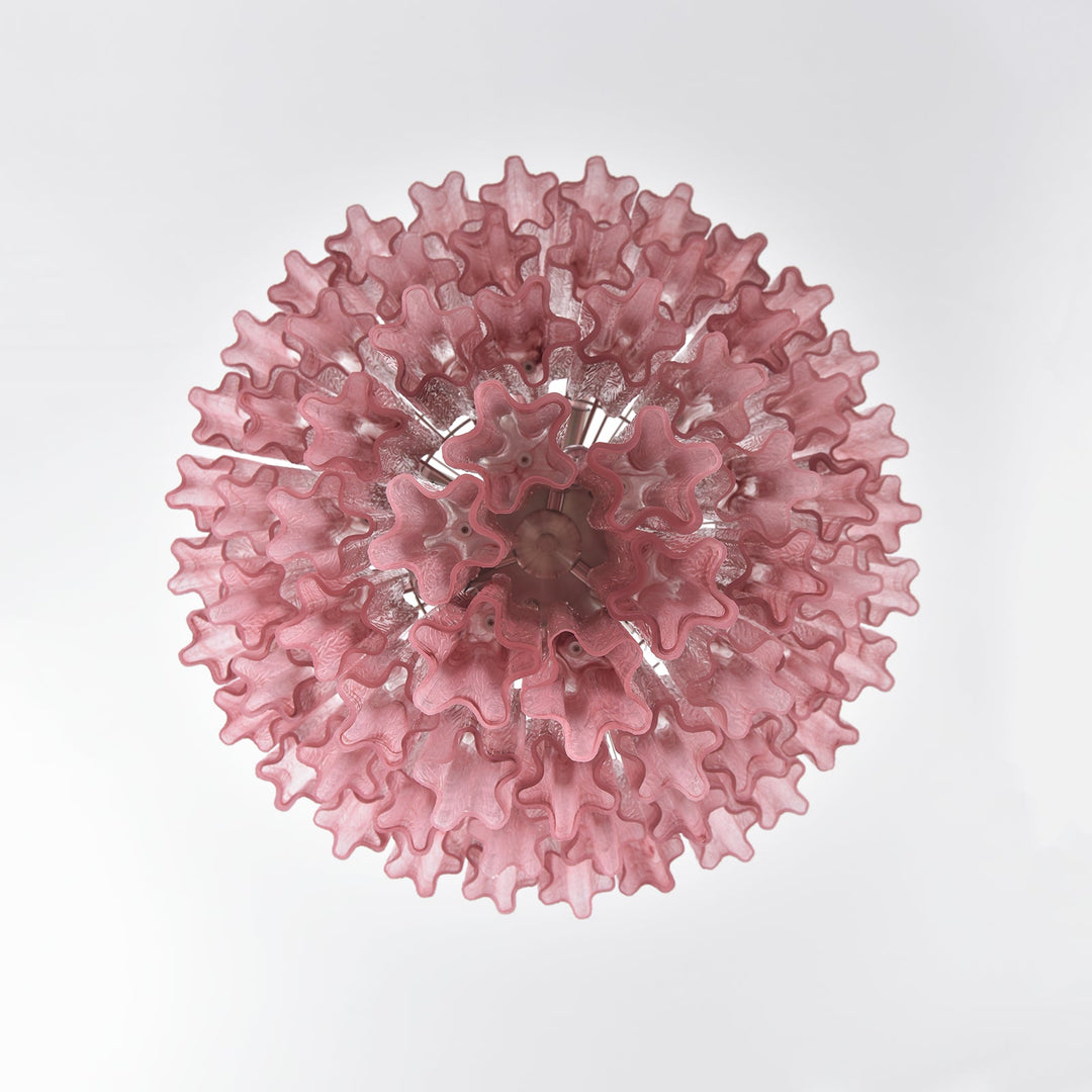Murano Star Shaped Glass Tube Chandelier