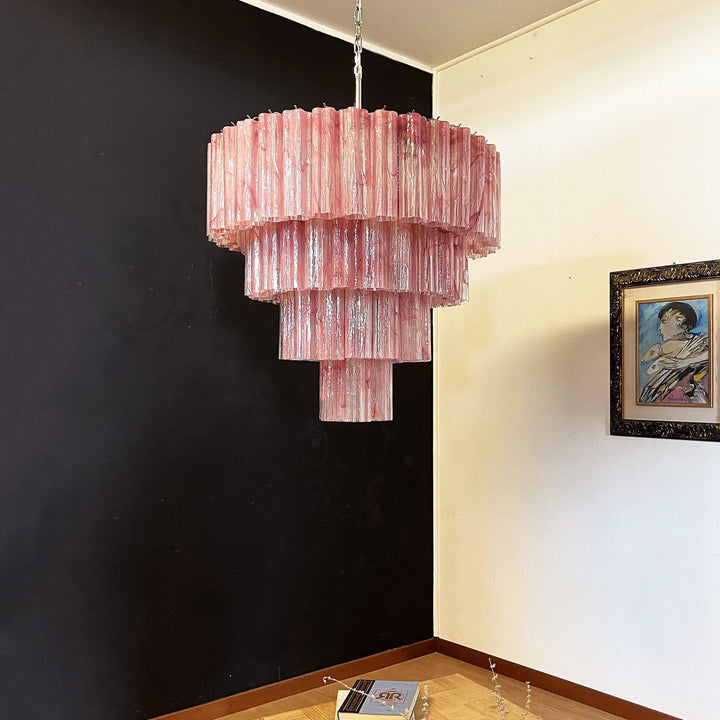 Murano Star Shaped Glass Tube Chandelier
