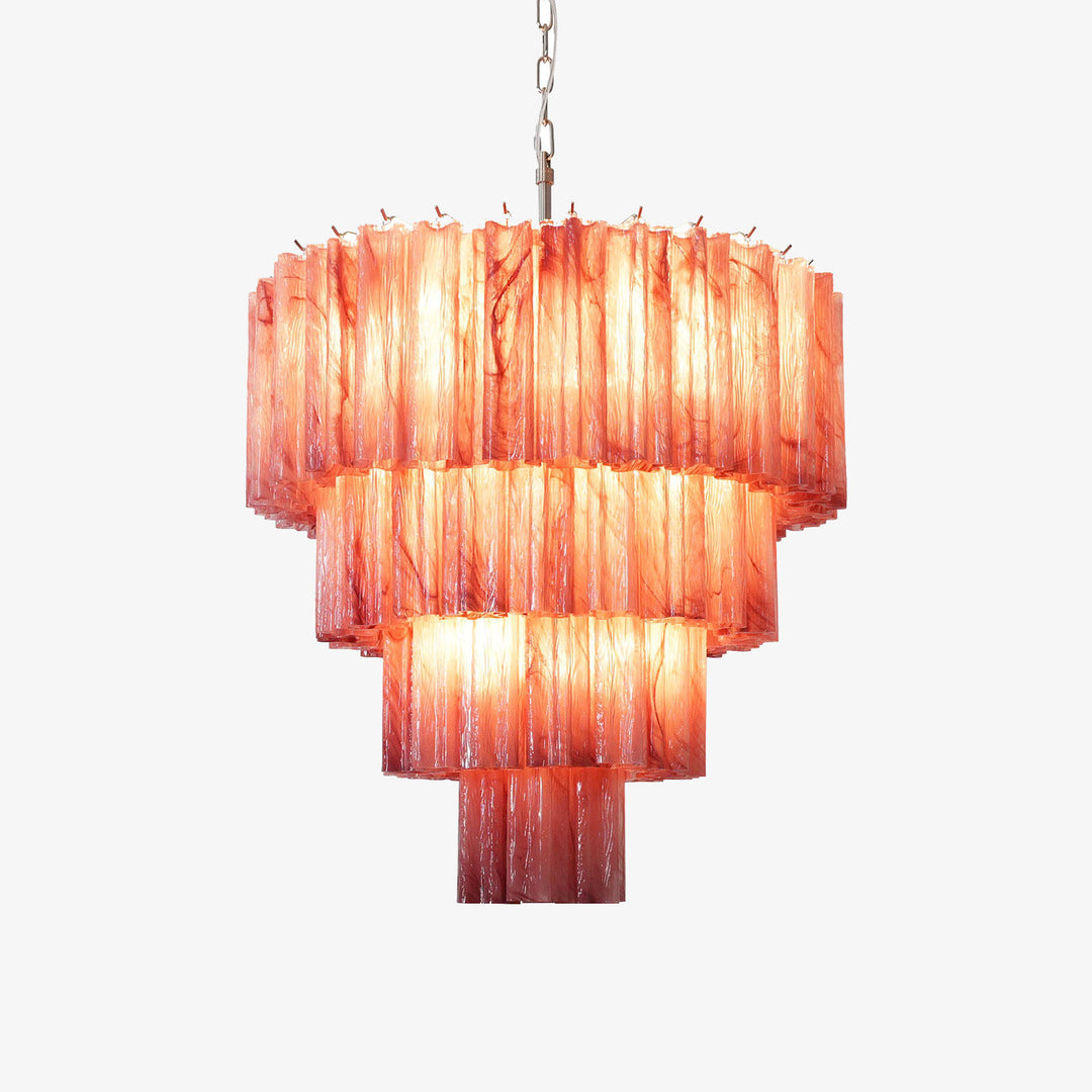 Murano Star Shaped Glass Tube Chandelier