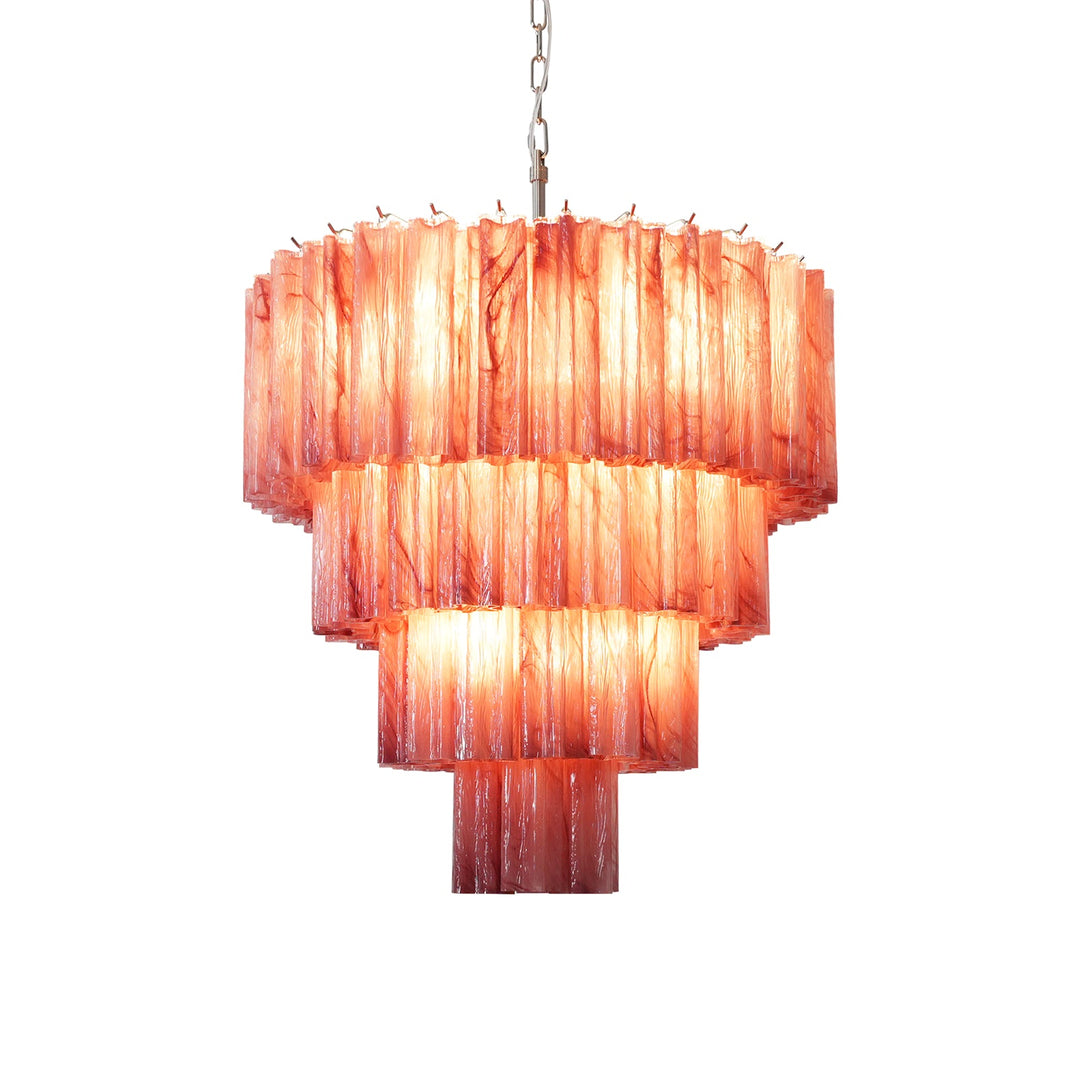Murano Star Shaped Glass Tube Chandelier