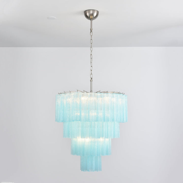 Murano Star Shaped Glass Tube Chandelier