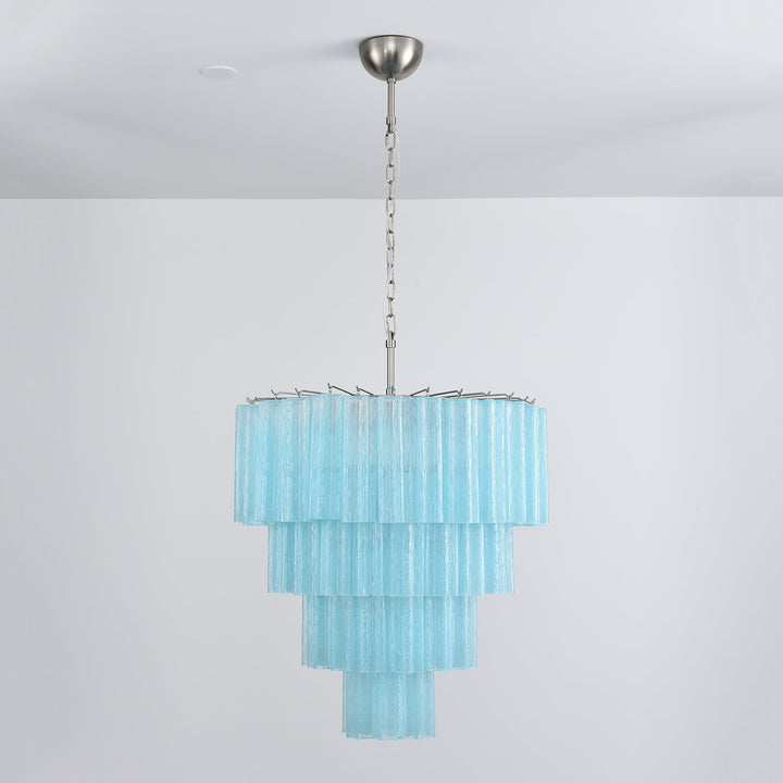 Murano Star Shaped Glass Tube Chandelier