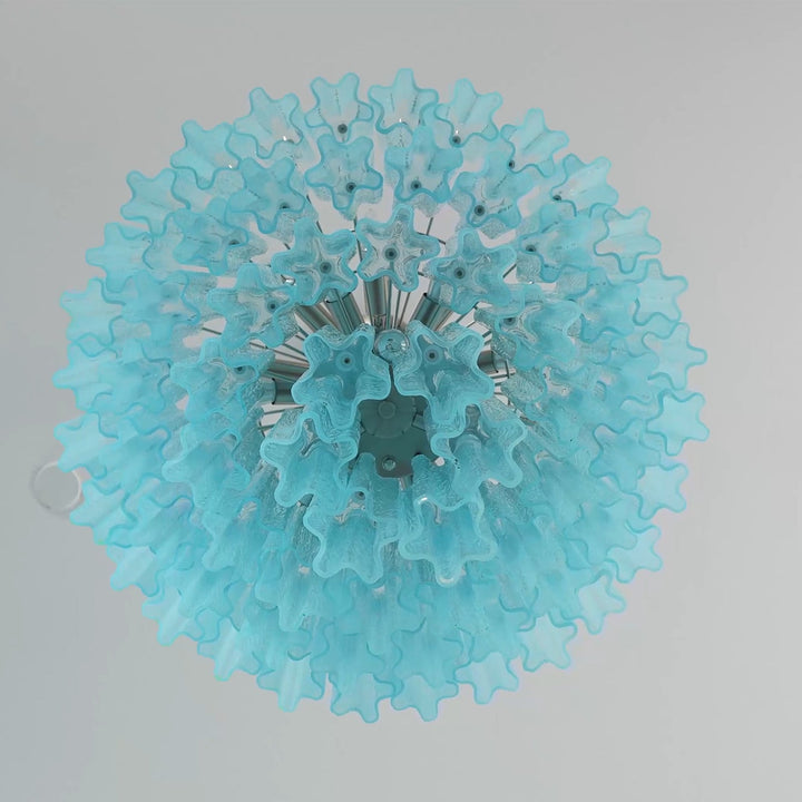 Murano Star Shaped Glass Tube Chandelier