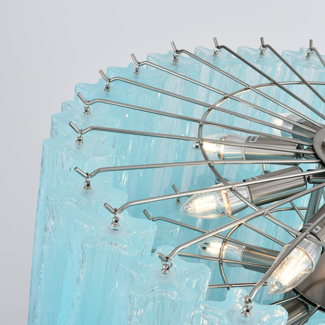 Murano Star Shaped Glass Tube Chandelier