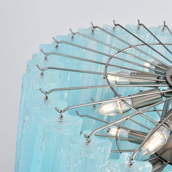 Murano Star Shaped Glass Tube Chandelier