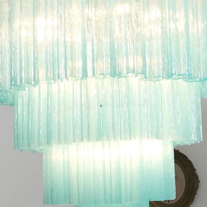 Murano Star Shaped Glass Tube Chandelier