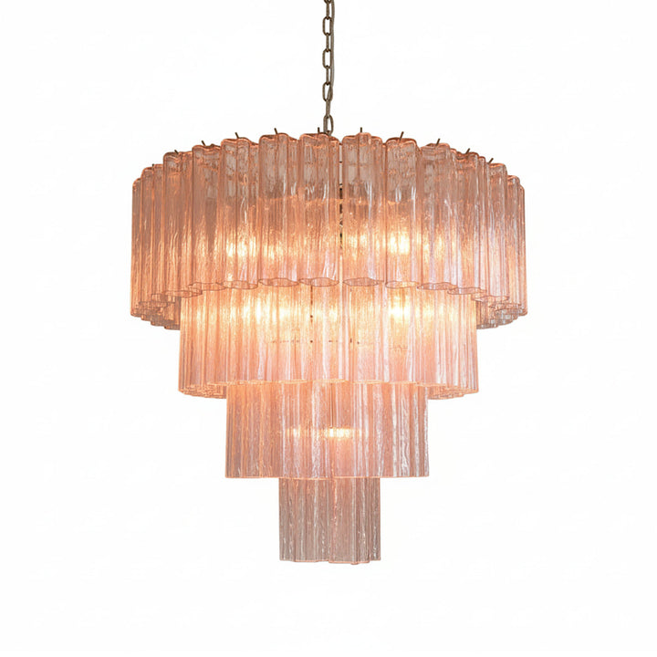 Murano Star Shaped Glass Tube Chandelier