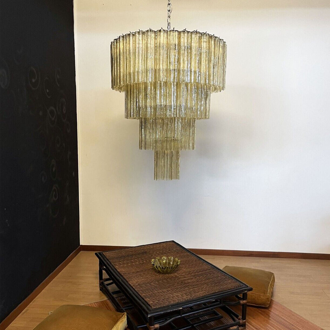 Murano Star Shaped Glass Tube Chandelier