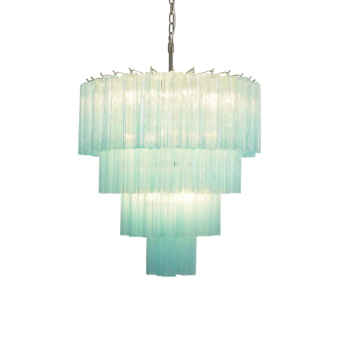 Murano Star Shaped Glass Tube Chandelier