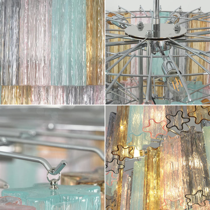 Murano Star Shaped Glass Tube Chandelier