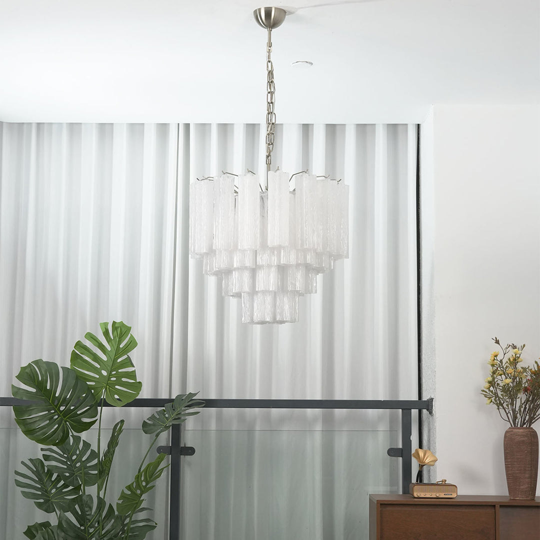 Murano Star Shaped Tube Glass Chandelier