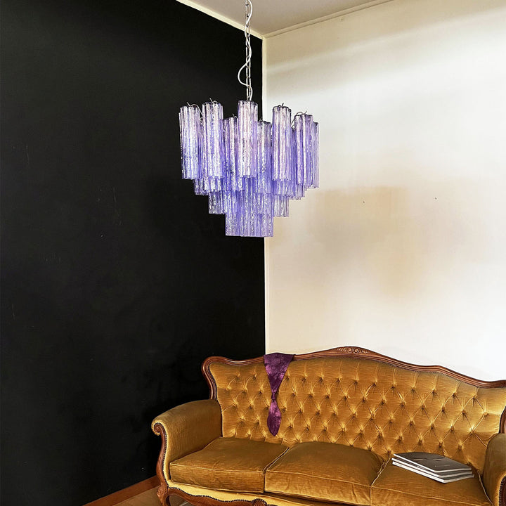 Murano Star Shaped Tube Glass Chandelier
