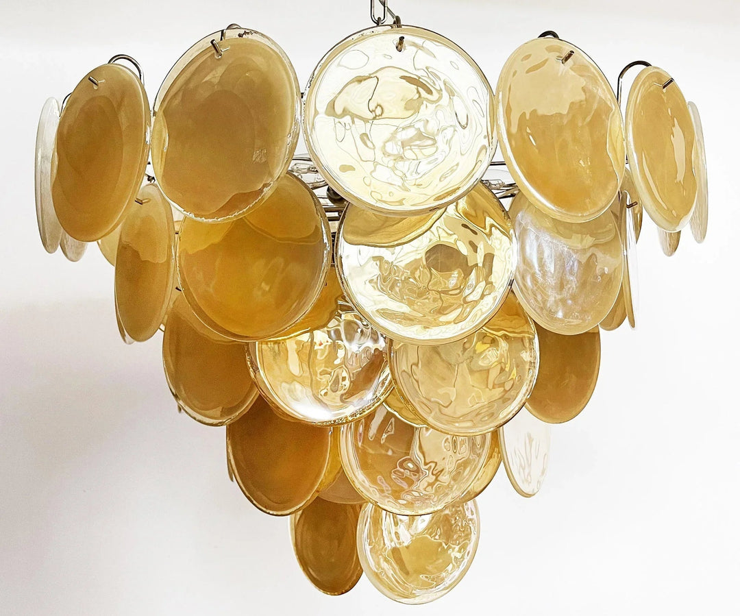 Gold Disk Glass Round Chandelier - view 24 | Woorglamp