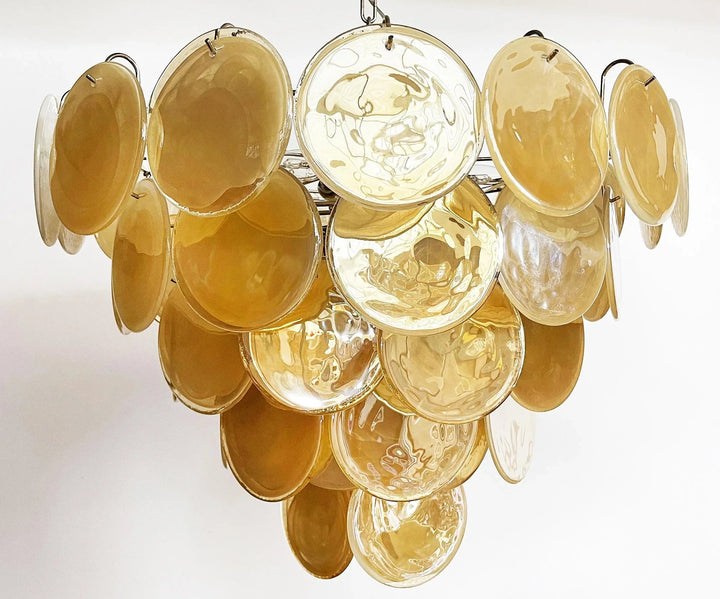 Gold Disk Glass Round Chandelier - view 24 | Woorglamp