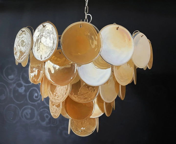 Gold Disk Glass Round Chandelier - view 20 | Woorglamp