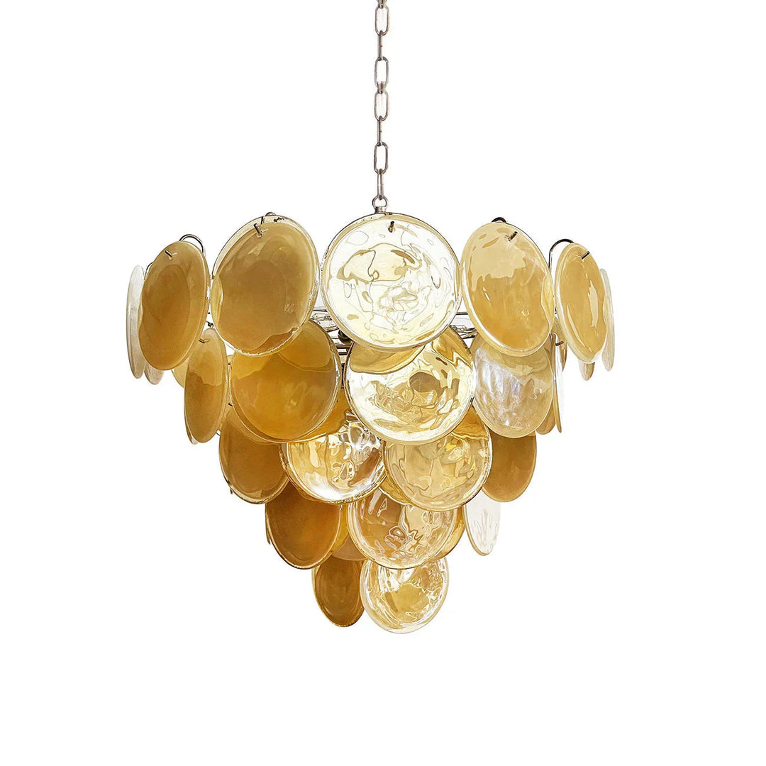 Gold Disk Glass Round Chandelier - view 33 | Woorglamp