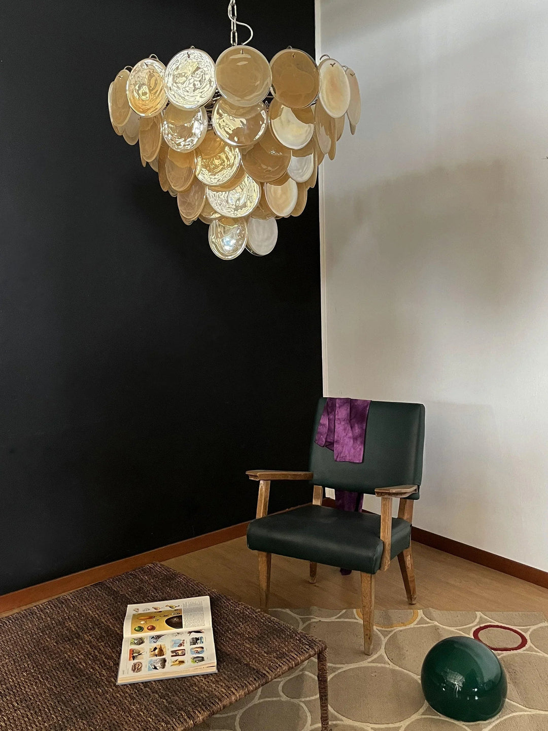 Gold Disk Glass Round Chandelier - view 16 | Woorglamp