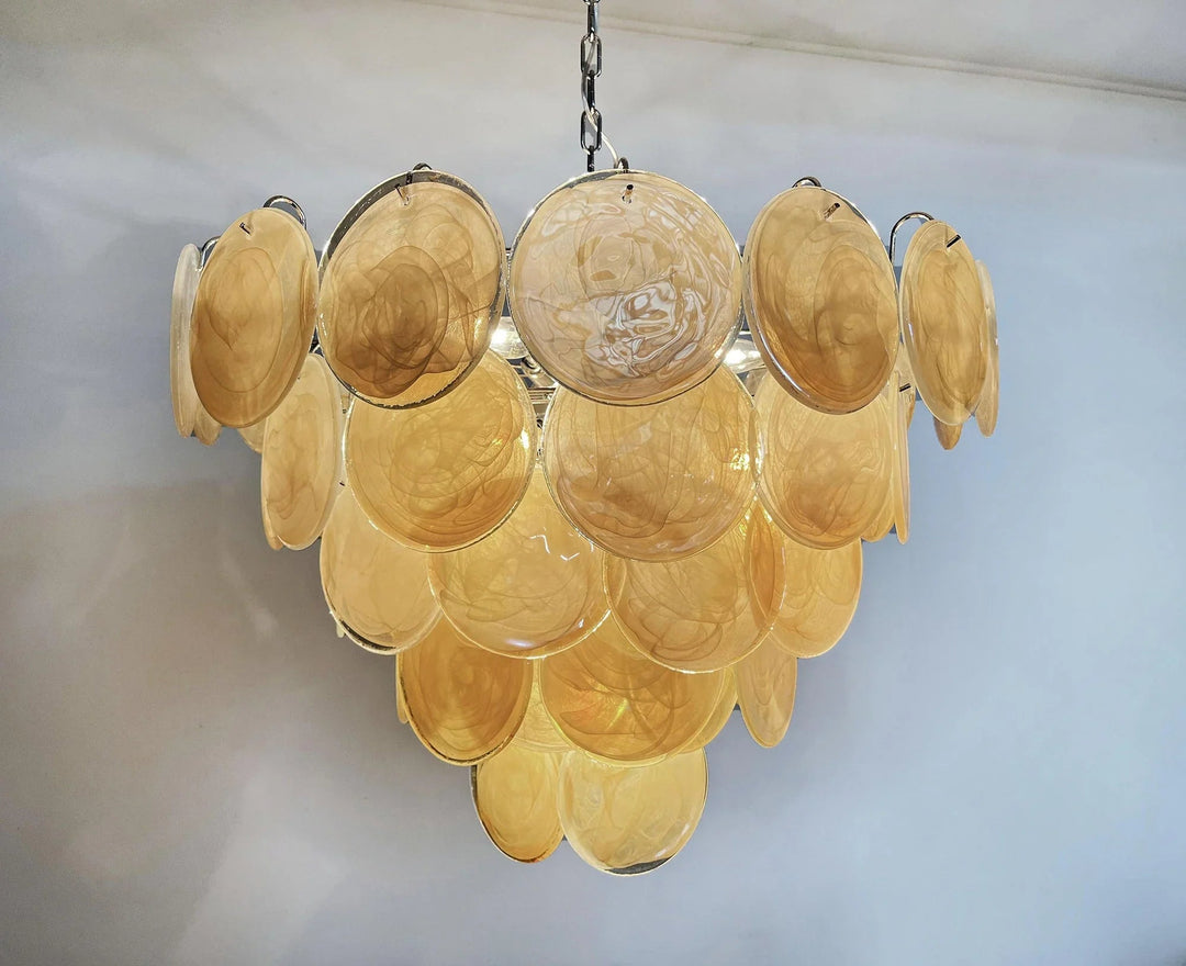 Gold Disk Glass Round Chandelier - view 11 | Woorglamp
