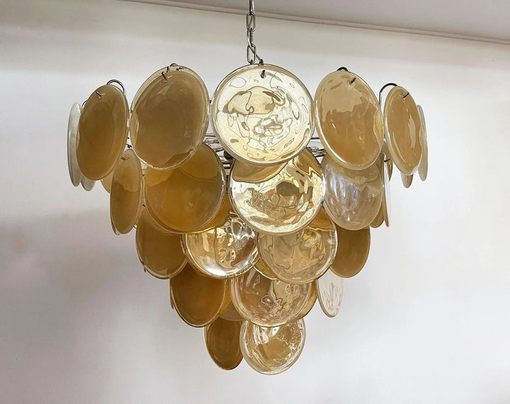 Gold Disk Glass Round Chandelier - view 22 | Woorglamp