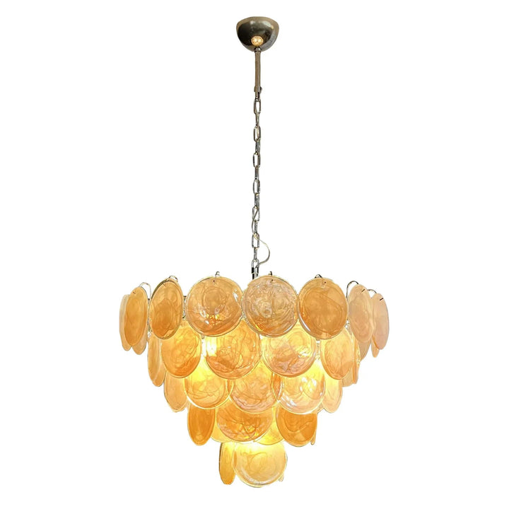 Gold Disk Glass Round Chandelier - view 19 | Woorglamp