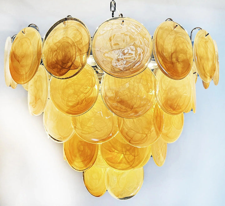 Gold Disk Glass Round Chandelier - view 25 | Woorglamp