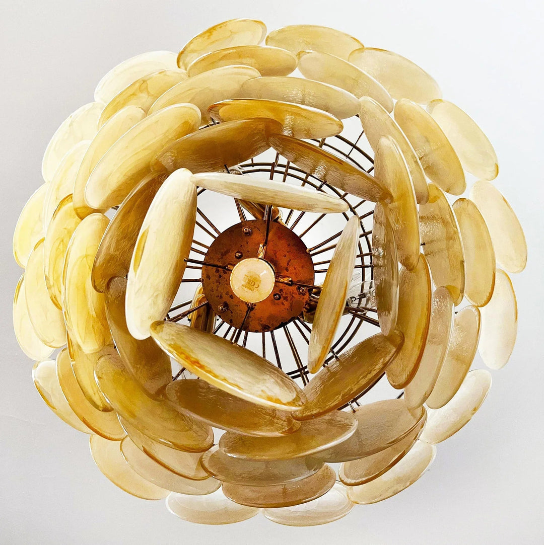 Gold Disk Glass Round Chandelier - view 27 | Woorglamp